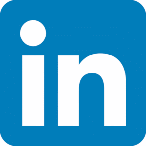 LinkedIn logo: white 'in' on a blue rounded-square background.